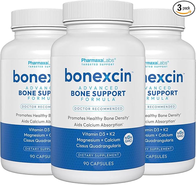 Advanced Bone Support Formula – Calcium Magnesium Vitamin D3 &amp K2 – Bone Density &amp Strength Supplement for Women &amp Men – Joint Menopause &amp Osteoporosis – 90 Capsules (Pack of 3)
