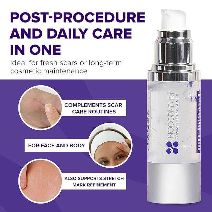 BIOCORNEUM SILISILK Silicone Gel – Advanced Silicone Scar Gel for Visible Scar &amp Skin Refinement – Fast-Drying Hydrating Formula – 100% Silicone Scar Gel for Surgical Scars – 1.06 fl oz (30g)