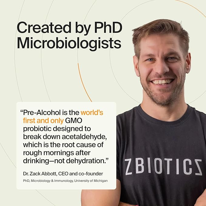 ZBiotics — Feel Better After Drinking Wake Up Refreshed Science-Backed Patented Probiotic for Easier Mornings Travel-Friendly 3-Pack of 0.47 Fl Oz Bottles