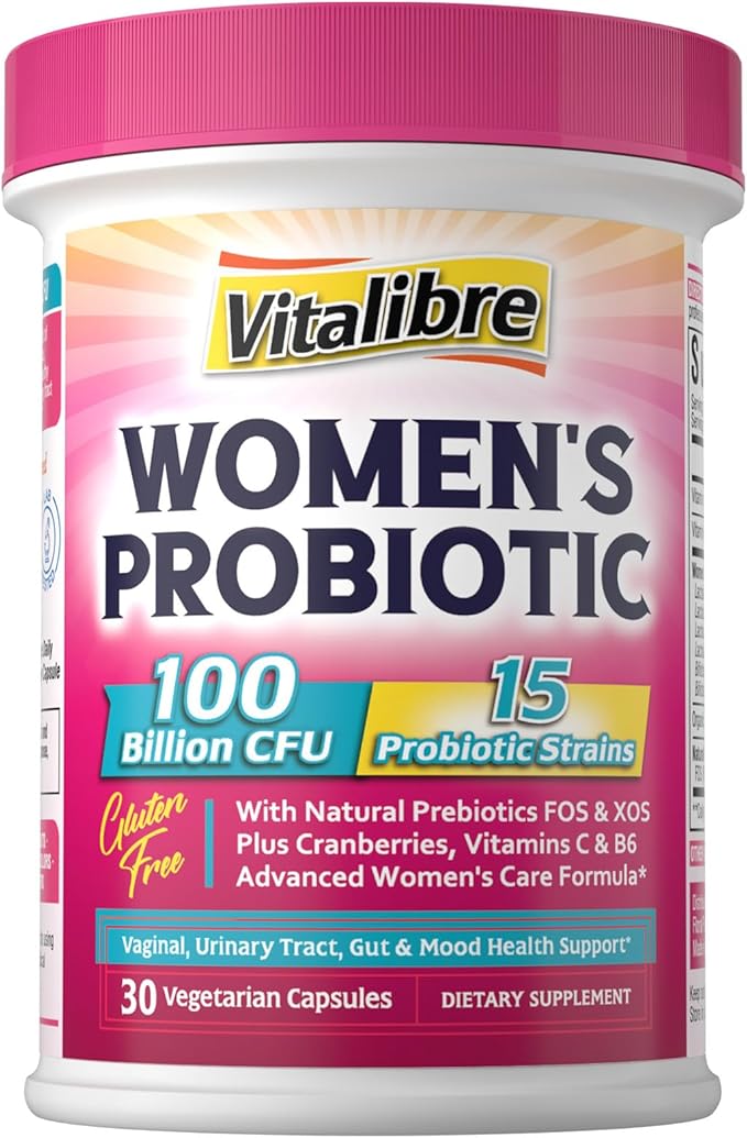 Vitalibre Women's Probiotics 100 Billion CFU &amp Magnesium Complex Supplement 10-in-1 420mg