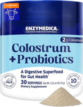 Enzymedica Colostrum + Probiotics Powder Supplement - Grass Fed Bovine Colostrum for Women &amp Men Peptide &amp Lactoferrin Support Promotes Hair Skin Nails Immune &amp Gut Health Gluten Fre