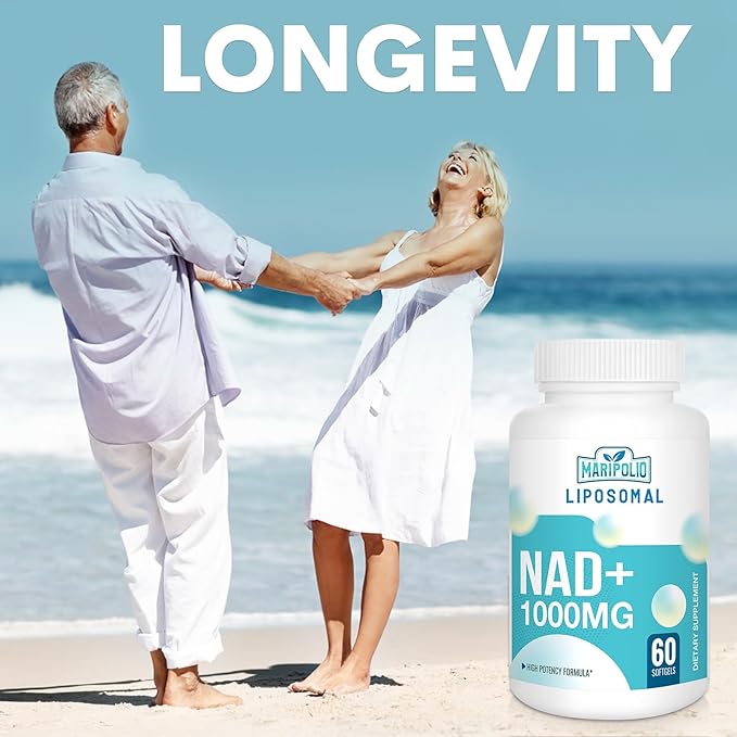 Liposomal NAD+ 1000 mg Supplement | High Bioavailability Liposomal Delivery | Cellular Energy &amp Wellness Support | Pure NAD+ Dietary Supplement for MenWomen 120 Softgels