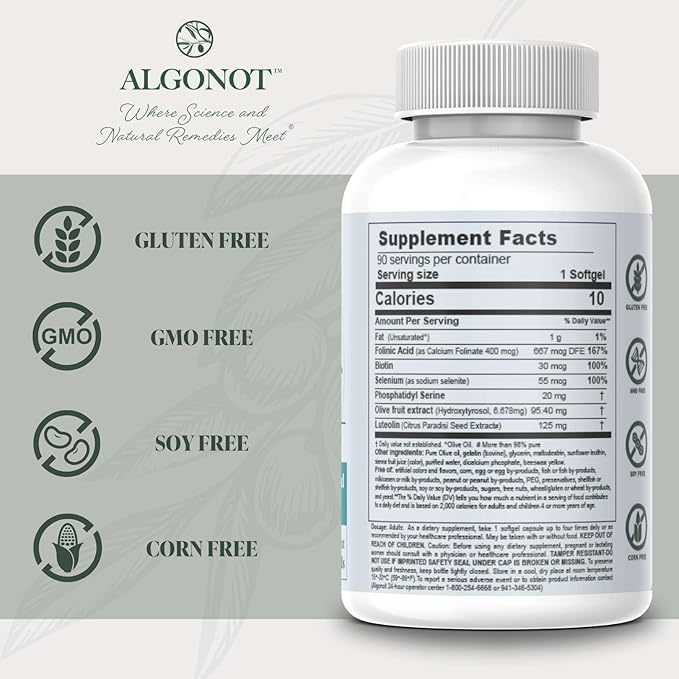 BrainGain Luteolin &amp Key Ingredients with EVOO. May Support The Body in Reducing Stress While Increasing Cognitive Function. The only liposomal Luteolin Products Using Olive Pomace Oil.
