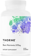 THORNE - Basic Nutrients 2/Day - Comprehensive Daily Multi-Vitamin with Optimal Bioavailability - Vitamin &amp Mineral Formula - Third-Party Certified - Gluten Dairy &amp Soy-Free - 120 Capsules