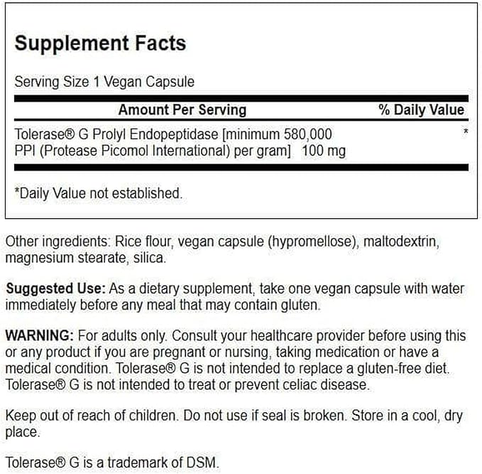 Swanson Gluten Rid with Tolerase G 100 Milligrams 90 Veg Capsules Enzyme