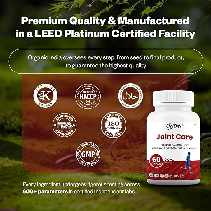 Joint Care Capsules | Glucosamine Chondroitin MSM &amp Herbal Extracts | Supports Joint Flexibility Mobility &amp Comfort | Natural Nutraceutical Supplement | 60 Capsules