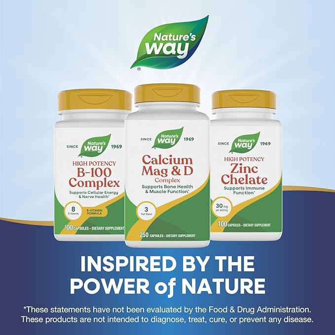 Nature's Way Calcium Magnesium &amp Vitamin D3 Complex Healthy Bones &amp Teeth Muscle Function and Relaxation* Gluten Free 250 Capsules (Packaging May Vary)
