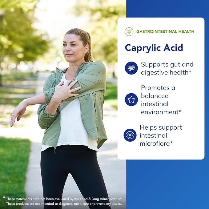 Pure Encapsulations Caprylic Acid | Supplement for Gut and Digestive Health GI Balance Gastrointestinal Support and Intestinal Health* | 120 Capsules