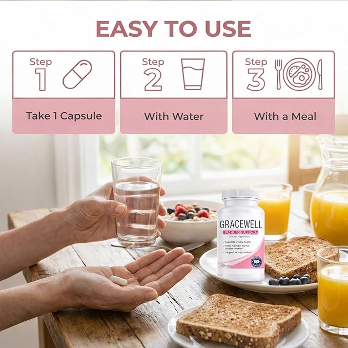 GraceWell Bladder Support Supplement Herbal Blend with Astragalus Root Goji Berry Angelica Root &amp Schisandra for Daily Wellness