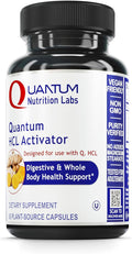 Quantum Nutrition Labs HCL Activator - Pepsin Digestive Enzymes Supplement for Optimal Digestive Function for Men &amp Women Low Stomach Acid Nutrient Absorption - 90 Vegetarian Capsules