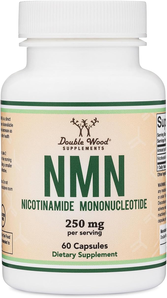 Double Wood Supplements NMN (Nicotinamide Mononucleotide) 250mg 60 Capsules - 30 Servings Gluten Free