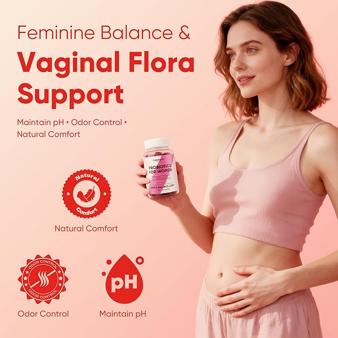 Probiotics for Women Gummies - Multiple Probiotics &amp Red Elm - Supports Gut Flora Feminine Health &amp Immune Function - 60 Active Daily Gummies (2PCS)
