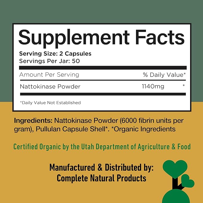 CNP Nattokinase 570mg Capsules - 6000FU Natto Enzyme Supplement Healthy Circulation Support Fermented Soy Extract Vegan Gluten Free Non GMO Pure No Fillers High Potency 100 Count Made in USA