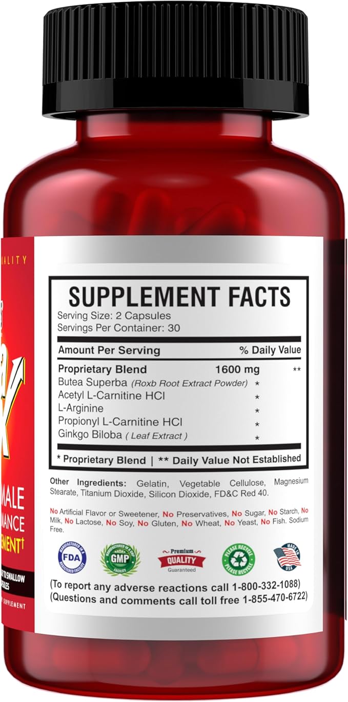 America Medic &amp Science PenaMax Men’s Wellness Supplement – Helps Maintain Energy Levels – with Acetyl-L-Carnitine &amp Propionyl-L-Carnitine – 60 Capsules – Gluten-Free &amp Non-GMO