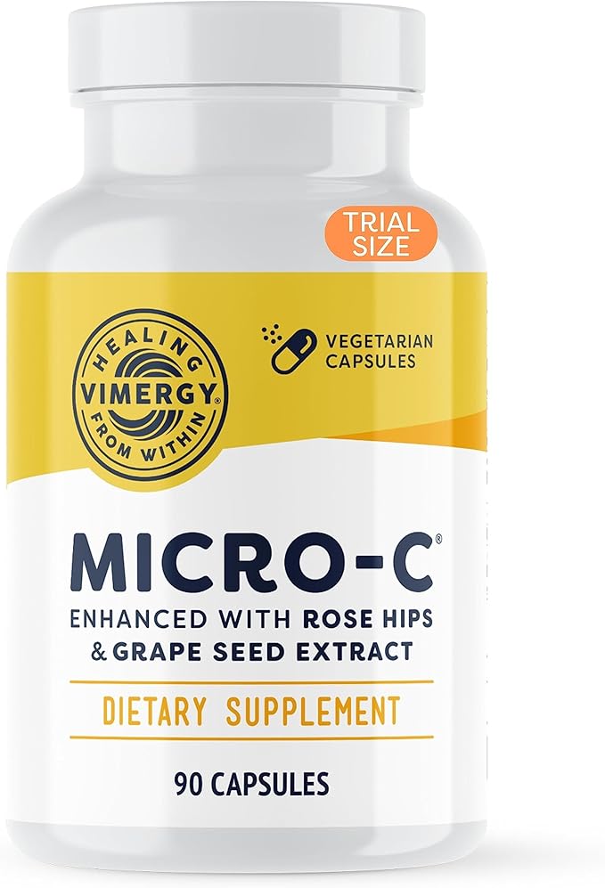 Vimergy Micro-C® Vitamin C Capsules – 500mg per Capsule Supports Immune Health* Promotes Collagen Production Supports Healthy Bones* Kosher Vegan &amp Gluten-Free Travel Size 90 Capsules