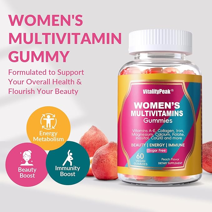Methylated Multivitamin Gummies for Women | Women’s Multivitamin Gummies with Methylated Folate Iron Biotin &amp Inositol | Sugar Free Women’s Daily Vitamin for Energy Immune Hair &amp Skin | 12
