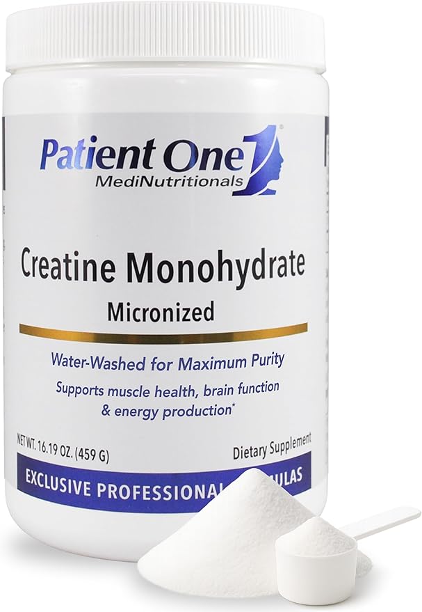 Patient One Creatine Monohydrate Micronized Powder 5 g | Supplement to Support Muscle Health and Cognitive Function* | Unflavored | 90 Servings | 16.19 oz
