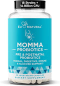 Momma Prenatal Probiotics Mom &amp Baby - Gut and Digestive Postpartum Nursing Morning Sickness Pregnancy Relief - 18 Clinically Proven Strains 14 Billion CFU Prebiotic - 30 Mini Vegan Capsules