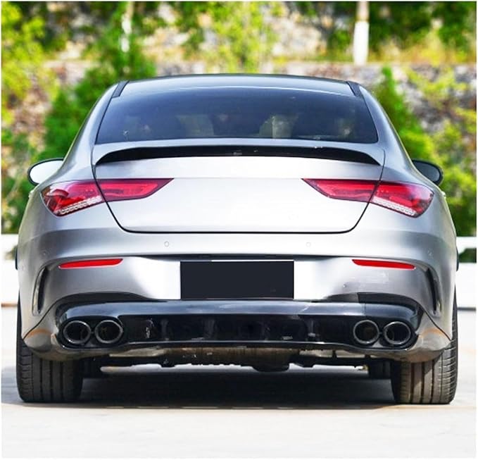 ABS Rear Bumper Lip Diffuser with Exhaust Compatible for Mercedes Benz CLA Class W118 C118 CLA180 CLA200 CLA250 CLA35 CLA45 AMG 2020 2021 (Color : Silver 35 Style)