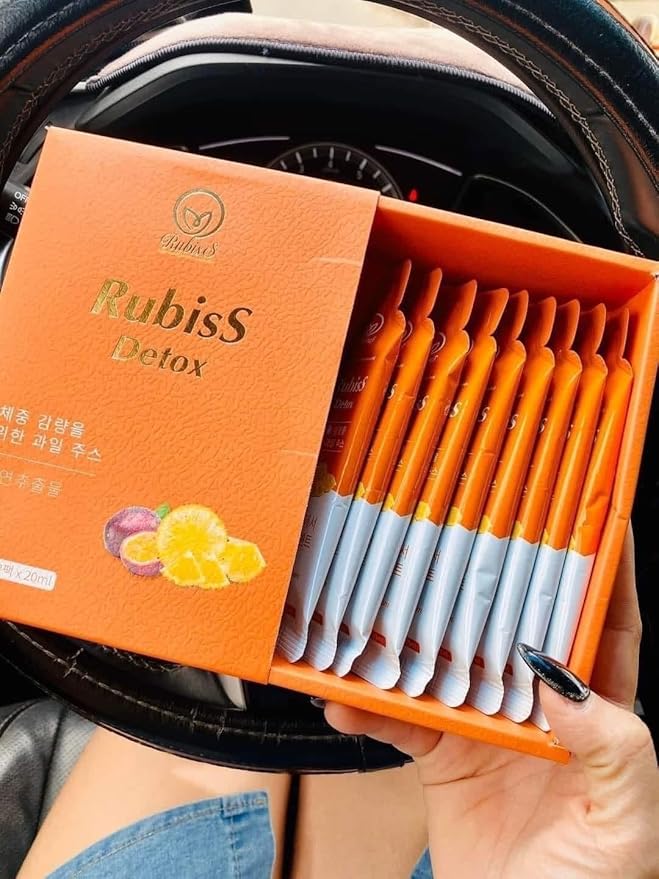 RUBISS Detox Nuoc Ep Chanh Day Dua - Fruits Juice Detox- Passionfruit Pineapple - 12packs x 20ml / 1 Boxes