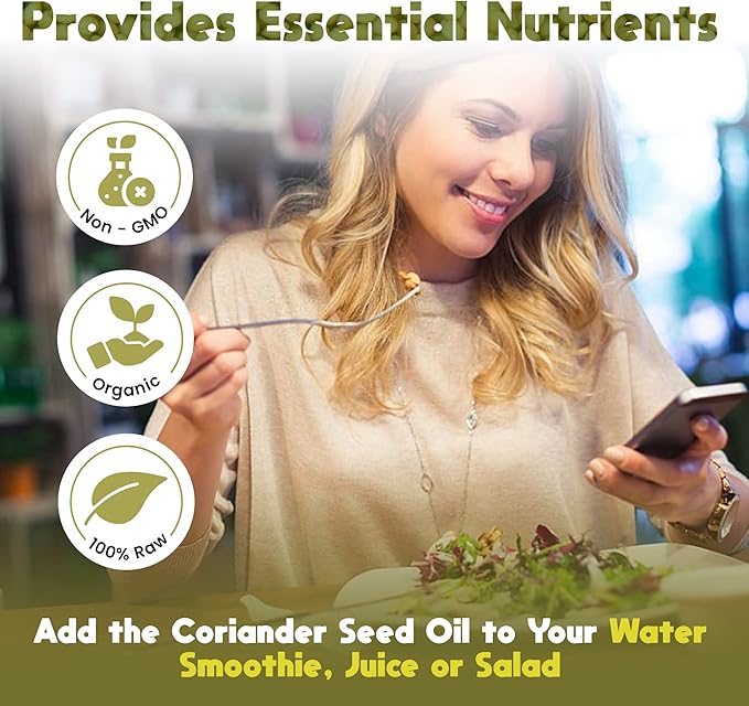ACTIVATION Perfect Press Coriander Seed Oil | 0.5 fl oz (15ml) | Cold-Pressed Indian Coriander Oil | for Culinary &amp Topical Use | UV-Protected Glass Bottle