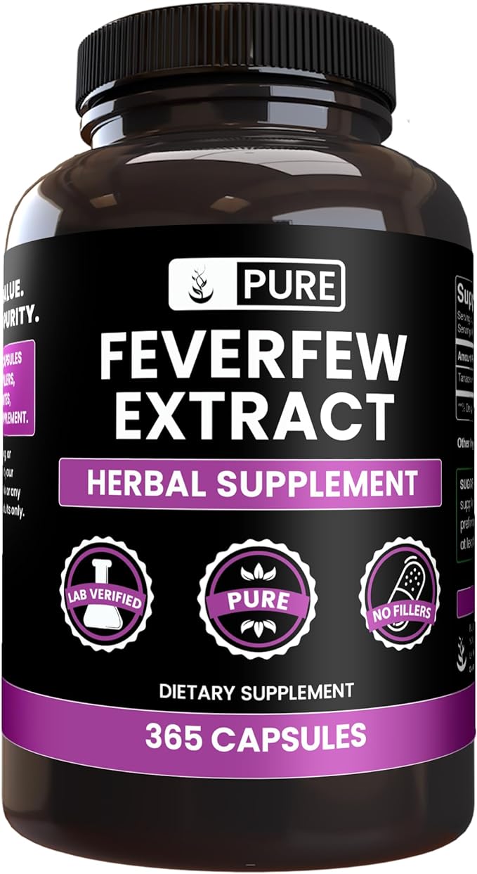 Pure Original Ingredients Feverfew Extract (365 Capsules) No Magnesium Or Rice Fillers Always Pure Lab Verified