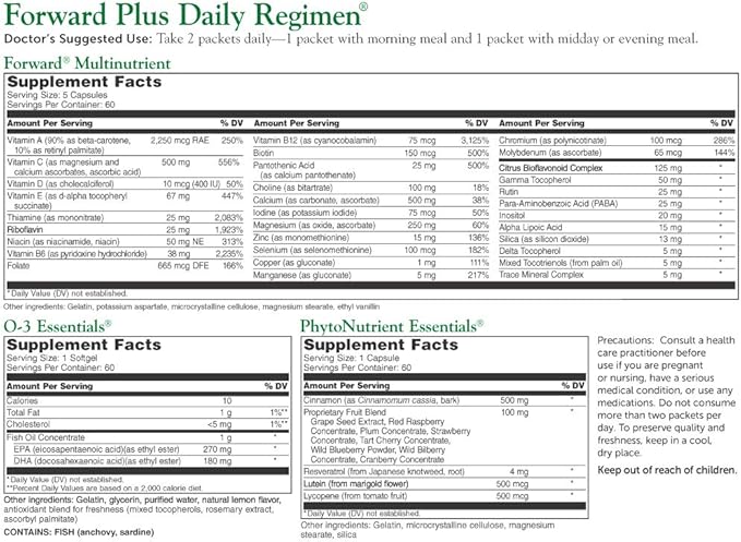 Dr. Whitaker's Forward Plus Daily Regimen - Comprehensive Multivitamin Supplement Supports Optimal Energy Strength Vitality and Stamina - 60 Packets (30-Day Supply)