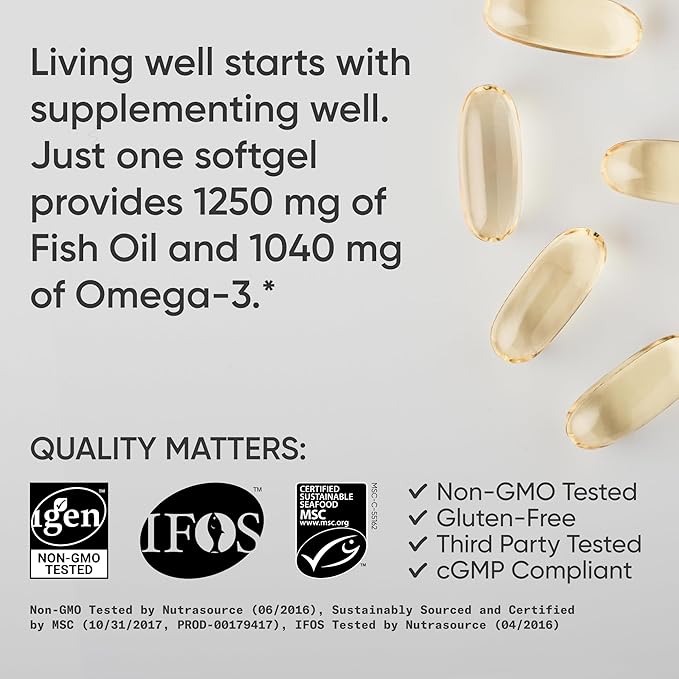Sports Research® Cognitive Health Pack - Triple Strength Omega 3 Fish Oil EPA &amp DHA Fatty Acids from Wild Alaskan Pollock &amp Magtein Magnesium L-Threonate Supports Memory Focus Sleep &amp Mo