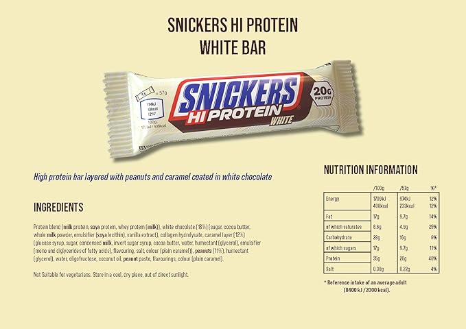 Snickers - HiProtein - White - 12x57g