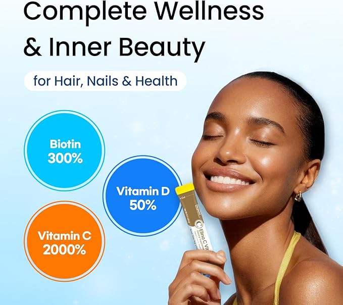 DONGKOOK Vita Pop Korean 2000mg Vitamin C Powder Vitamin D &amp Biotin Stick Zero Sugar Lemonade Drink Mix Vitamin C for Advanced Immune Support &amp Antioxidants Supplements Non-GMO 100 Packet