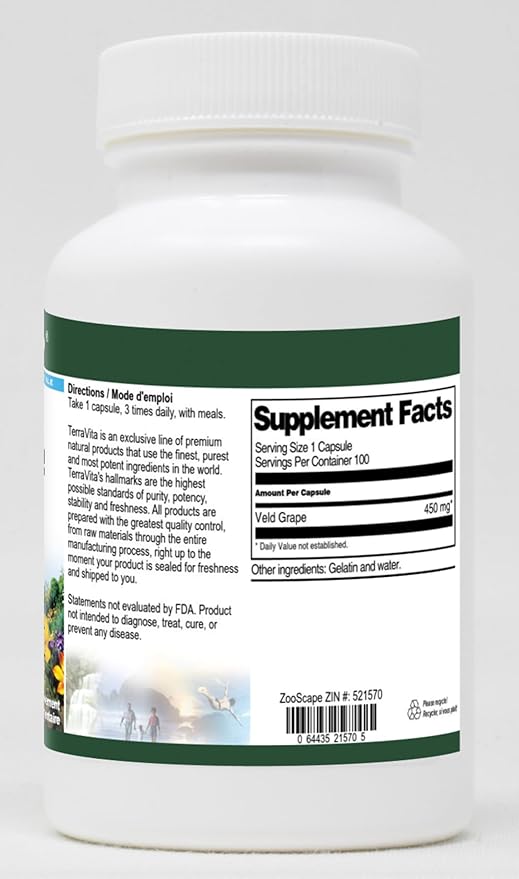 Veld Grape - 450 mg (100 Capsules ZIN: 521570) - 3 Pack