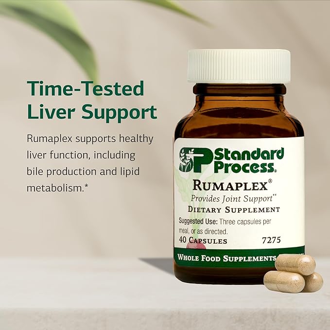 Standard Process Rumaplex - Healthy Liver Support Supplement - Body Health Supplement with Vitamin A &amp Niacin - Aid Liver Health &amp Bile Production - 40 Capsules