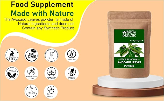 Blessfull Healing Organic Avocado Leaves Powder 100% Pure Natural 200 Gram / 7.05 oz