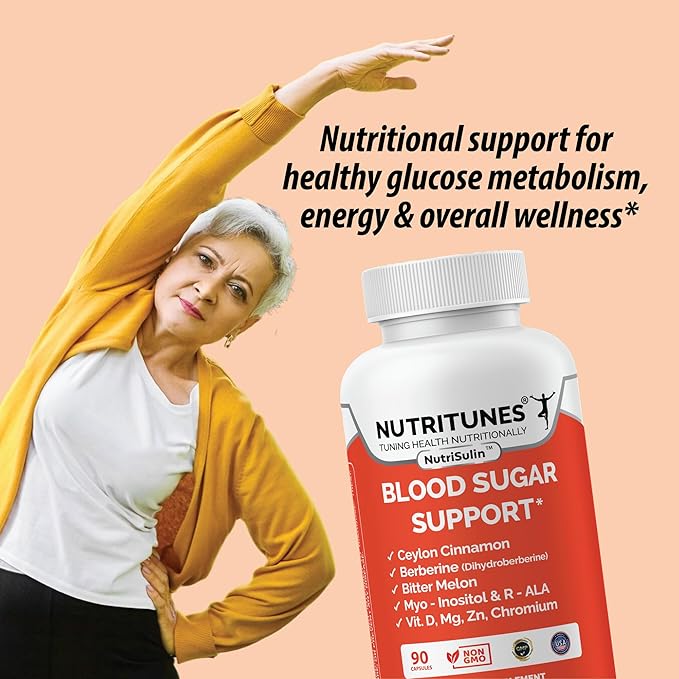 Ceylon Cinnamon &amp Berberine (Dihydroberberine) Supplement for Blood Sugar Support with Added Blood Sugar Complex Myo-Inositol Bitter Melon R-ALA VIT. D Chromium Magnesium &amp Zn– 90 NutriSulin C