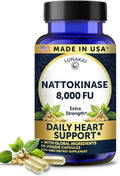 Lunakai USA Made Nattokinase Supplement – 400mg Natto Enzyme 8000 FU per Serving – Heart &amp Circulation Support – Non-GMO 60ct 4000 FU Capsule