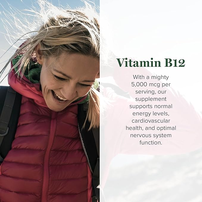 Global Healing - Organic Vitamin B12 5000 MCG Sublingual Liquid - Methylcobalamin Hydroxo Blend &amp More - Methylated Drops for Adults - Vegan Non-GMO VIT B12 Vitamins Supplement (2 Oz)