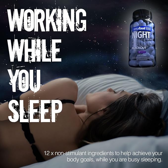 stripfast5000 Weight Management Support + Relaxation Capsules Stimulant-Free for Women &amp Men Night Bullets Blackout