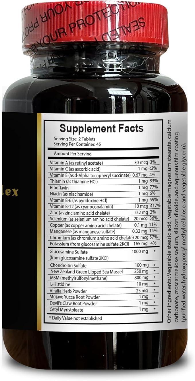 Joint Matrix PRO Natural Complex - Complete Joint Formula Alfalfa Capsules Thiamine B1 Supplement Flexibility and Balance for Seniors - 2 Bottles 180 Tablets