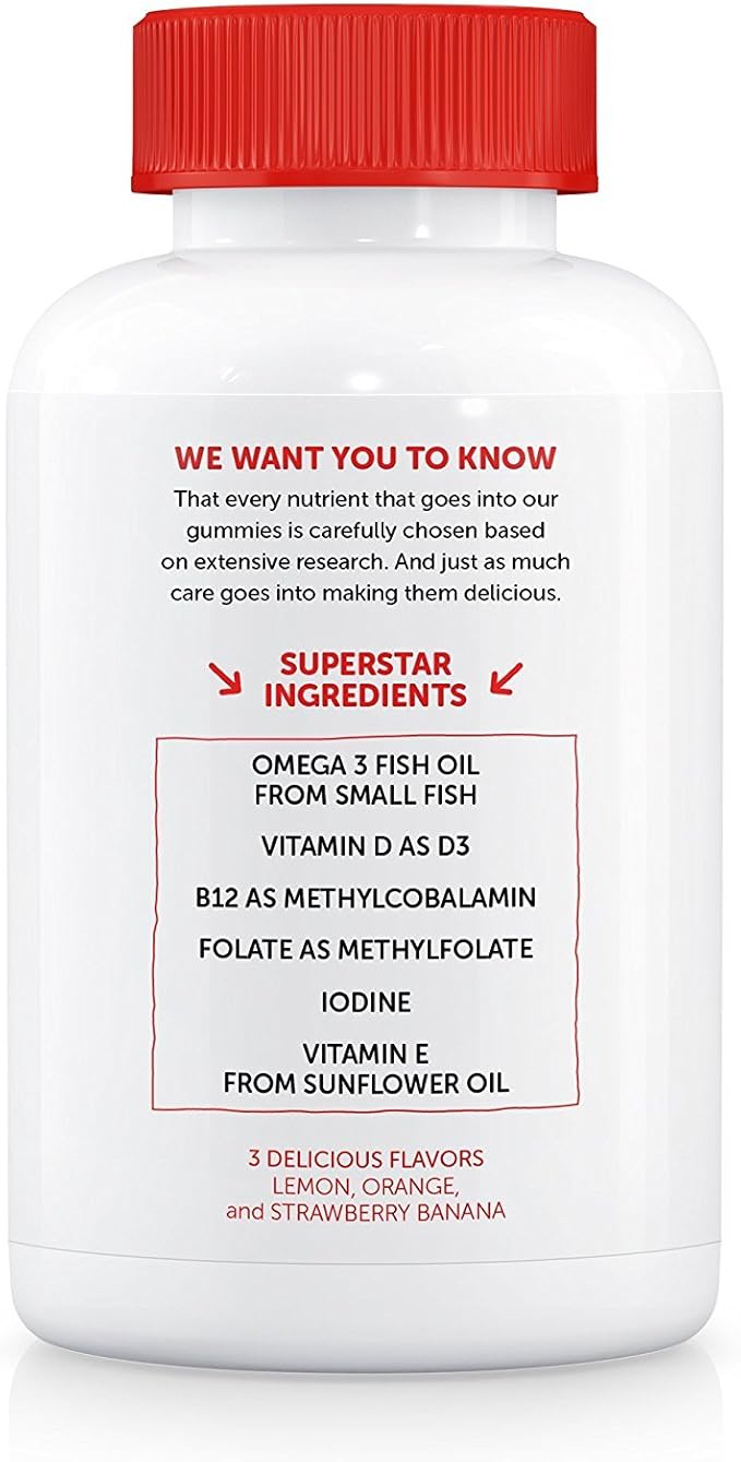 SmartyPants Kids Complete Gummy Vitamins: Multivitamin &amp Omega 3 DHA/EPA Fish Oil Methyl B12 Vitamin D3 limited Valuesize pack of 180 count Total