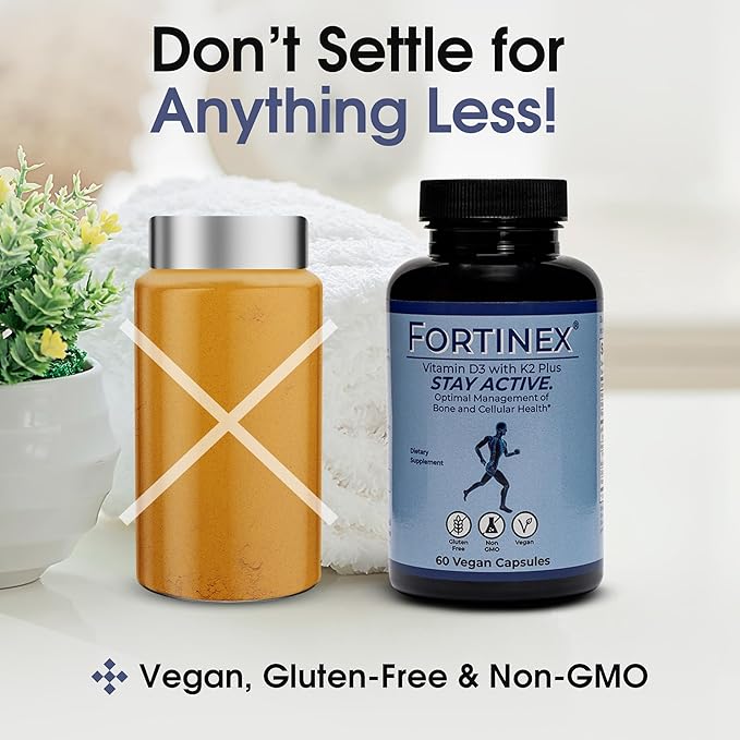 Vitamin D3 Vitamin K2 Plus Vitamin C Vitamin E MCT Resveratrol NADH and CoEnzyme Q10 - Supports Bone Health and Cellular Health. - Gluten Free Non-GMO - 60 Vegan Capsules
