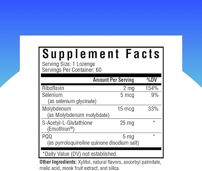 Seeking Health Glutathione Plus Lozenge 25 mg S-Acetyl-L-Glutathione with Cofactors Immune and Detoxification Support Liver Health Antioxidant and Free Radical Support Vegetarian (60 lozenges)*