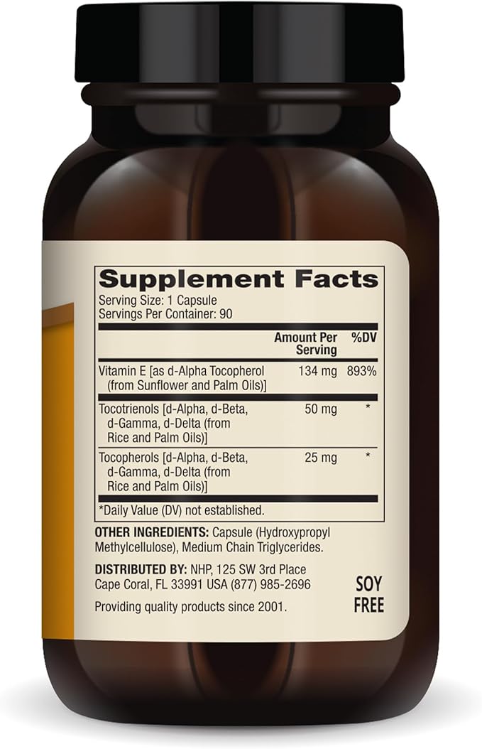 Dr. Mercola Vitamin E 90 Servings (90 Capsules) 134 mg Per Capsule Dietary Supplement Supports Healthy Skin Non-GMO