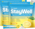 Daily Nouri StayWell Gut Health Drink Mix | Digestive &amp Immune Support Powder | Colostrum + L-Glutamine + Probiotics | Lemonade | 60 Stick Packs