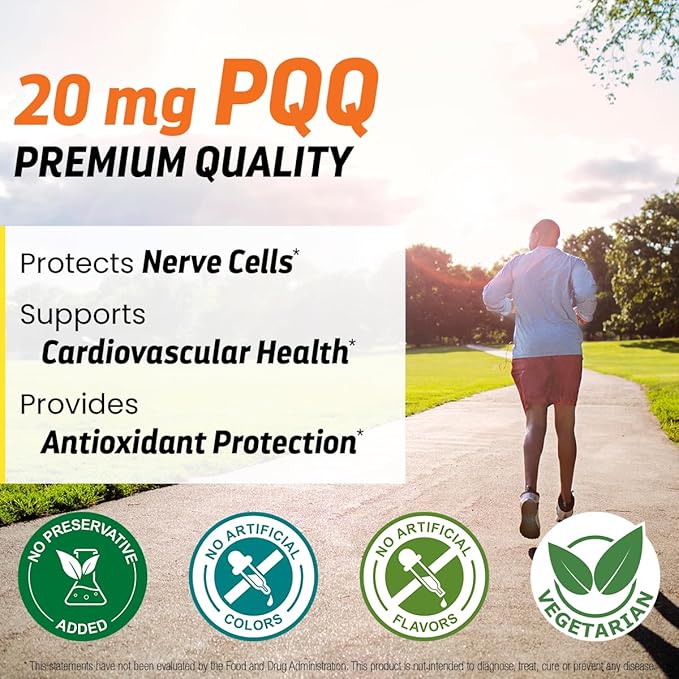 Dr's Hope Pyrroloquinoline Quinone Supplement 20 mg - Promotes Brain Heart &amp Mental Performance - For Muscle Function Energy Production &amp Longevity - Gluten Free - 30 Vegan Capsules - 1 Mont