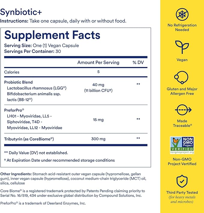 Ritual Synbiotic - Complete 3-in-1 Probiotic Prebiotic Postbiotic** - for Women and Men - to Support Gut Digestive Health Regularity Bloating** - Vegan - One Daily Capsule - Mint - 30 Servings