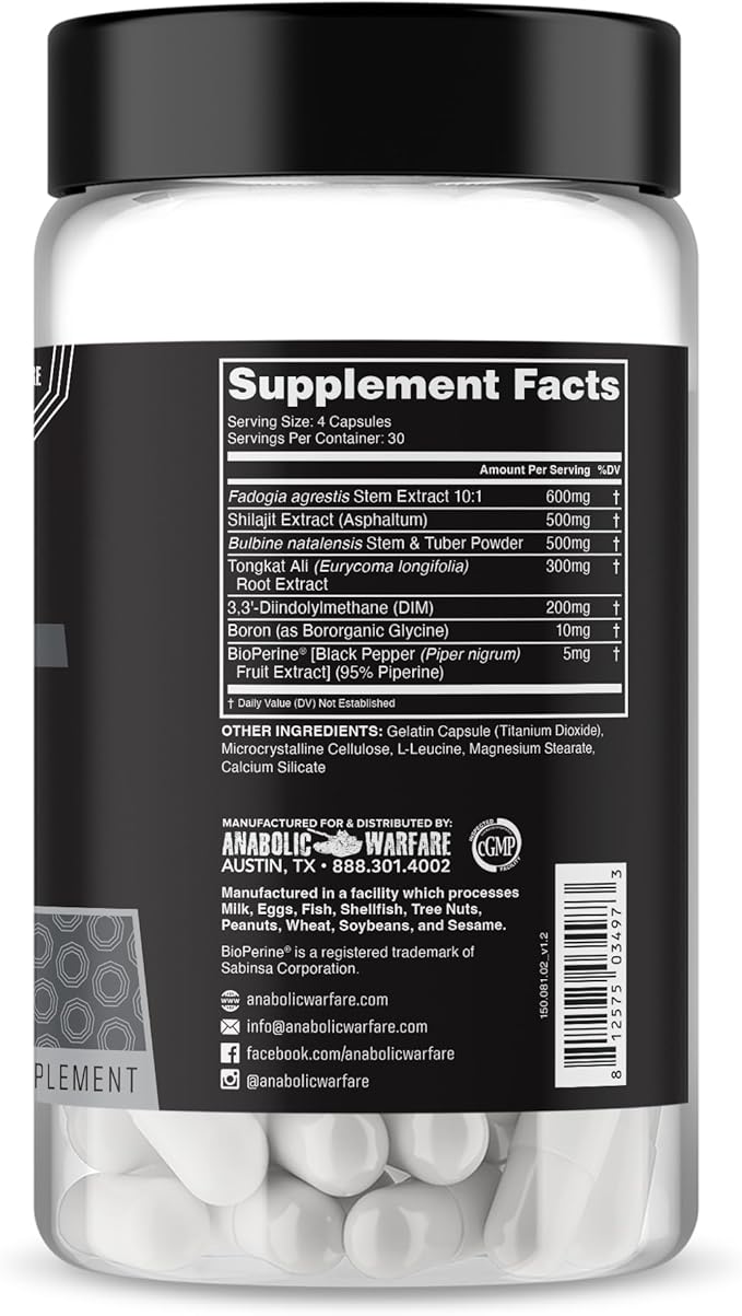 Anabolic Warfare Project Test Support Muscle Mass &amp Strength* Manage Hormone Health* Support Sexual Health* Made with Botanicals