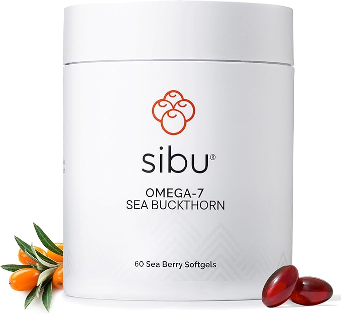 sibu Sea Buckthorn Omega-7 Softgels Starter Kit (60ct 30 Day Supply) – Supplement for Healthy Skin Hair Nails and Dryness