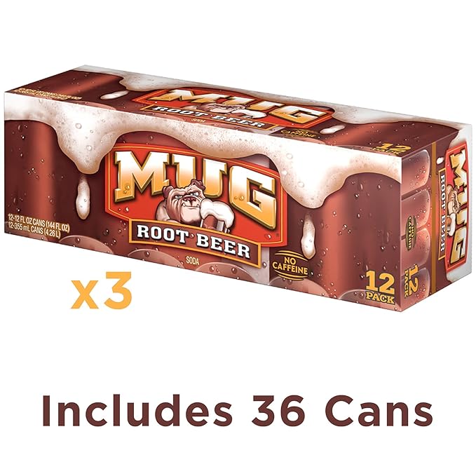Mug Root Beer Soda Fridge Pack Bundle 12 fl oz 36 Cans