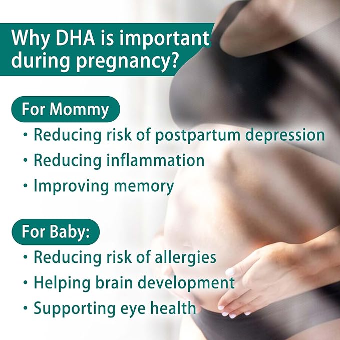 BHK's Prenatal Algae Oil DHA - 200mg Patented Life’sDHA for Expecting &amp Nursing Mothers - Supports Baby’s Brain Vision &amp Nervous System Development 60 Softgels