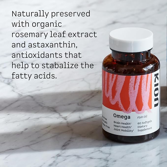 Kion Omega - Omega 3 Fatty Acid Supplements - DHA Supplements - Mini Fish Oil Softgels - Omega 3 DHA EPA Fish Oil Pills - Fish Oil 1000 mg - 30 Servings